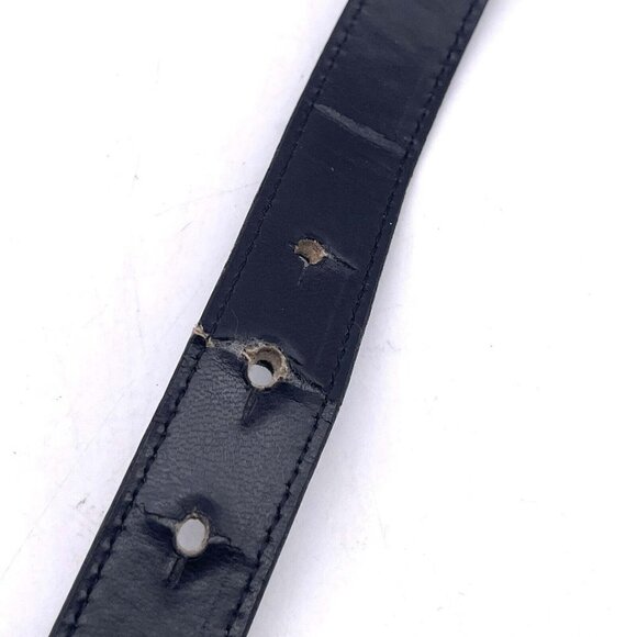 Genny Gold Tone Buckle Belt Size 44 Black Adjustable 39 Inch